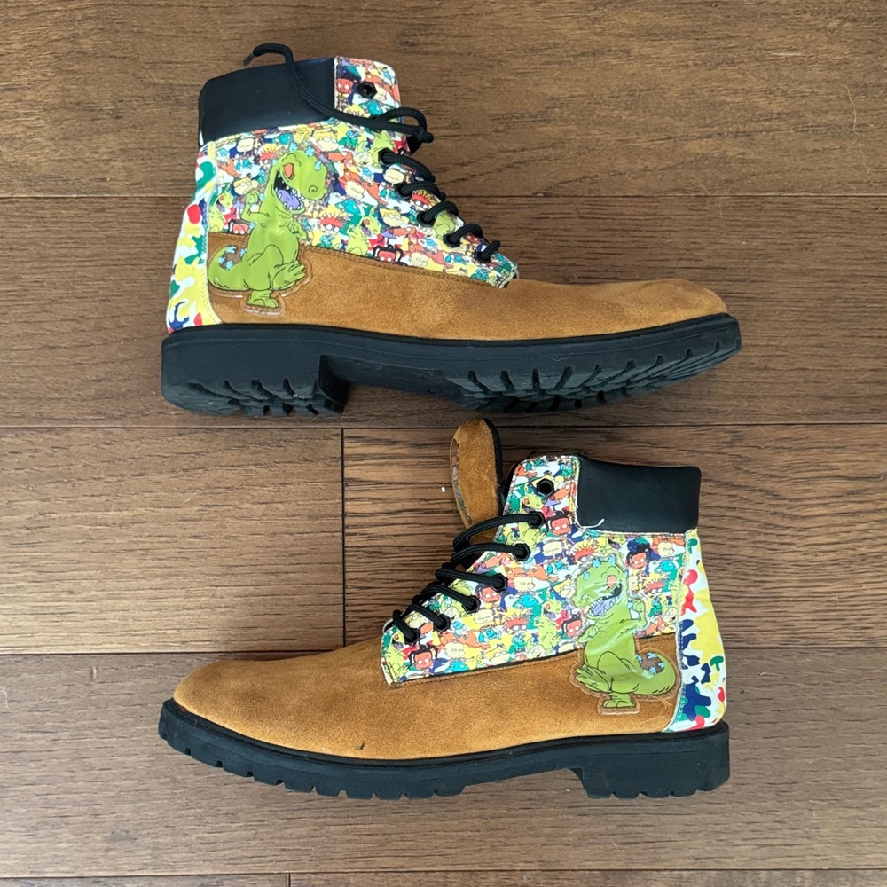 Nickelodeon Rugrats Brown Faux Suede Boots w/Reptar - (Men's Size: 11)
